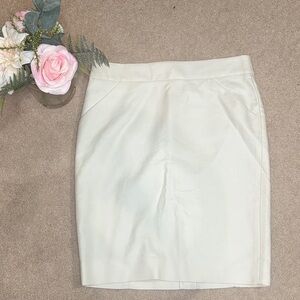 J.Crew The Pencil Skirt – White Cotton – Size 8 – NWT